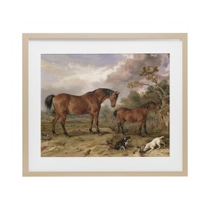 Stupell Industries Wild Dogs & Horses Traditional Framed Print Under Glass Art - 1 of 4