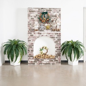 DR.Planzen Artificial Fern Plant in 15.7"/16'' Plastic Planter (3 Colors) - Faux Indoor/Outdoor Floor Plants Tall House Plant (Set of 2) - 1 of 4
