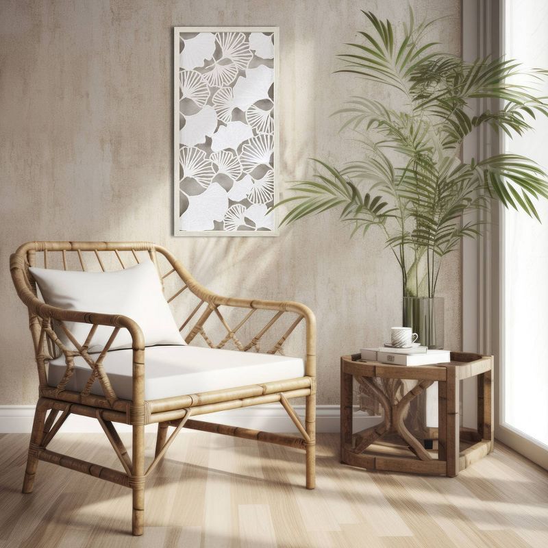 Lillian Framed Rice Paper Shadow Box Gingko Leaf Wall Decor Art Off-White - Martha Stewart, 2 of 10