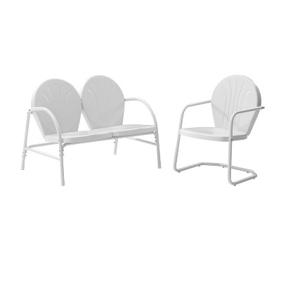 Griffith 2pc Outdoor Seating Set - White - Crosley