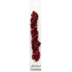 Crystal Lane DIY 5 Twisted Pearls & Crystal Bead Strands Salvia Red Beads - 1 of 1