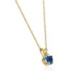 Pompeii3 14k White, Yellow, or Rose Gold Diamond & Blue Sapphire Heart Pendant Necklace - 2 of 3