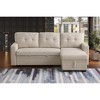 Linen-Textured L-Shaped Sectional Sofa with Tufted Seat Cushions, Pull-Out Sleeper, Storage Ottoman, and Reversible Chaise - 4 of 4