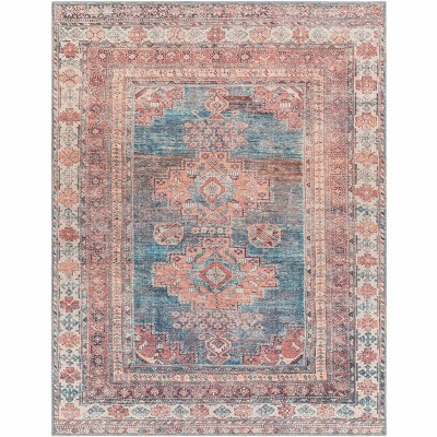 Hauteloom Baltinglass Rust & Blue Washable Area Rug