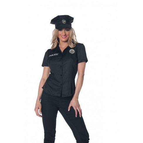 Underwraps Costumes Police Adult Women's Costume Fitted Shirt Medium