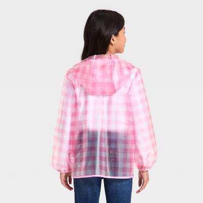 Детские куртки Cat & Jack Girls' Gingham Clear Rain Jacket - Cat & Jack™ Pink M — фото 2