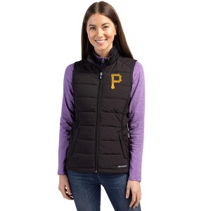Pittsburgh Pirates Cutter & Buck Evoke Hybrid Softshell Recycled Womens Full Zip Vest - 1 of 1
