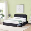 VECELO Upholstered Bed Frame with 1/4 Drawers and Adjustable Headboard, Twin/Full/Queen/King Platform Bed - 4 of 4