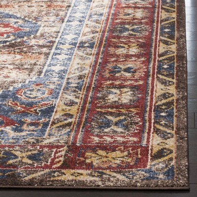 Bijar Blue and Brown Hand-knotted Synthetic Area Rug