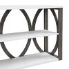 NicBex 3-Tier Console Table with Open Shelves, Narrow Entry Table with Circular Modelling Design, Couch Table for Living Room, Entryway - 3 of 4