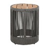 NicBex 15" Round Outdoor Side End Table with Acacia Wood Top,Patio Table with Rope Design for Lawn,Outdoor Furniture - 2 of 4