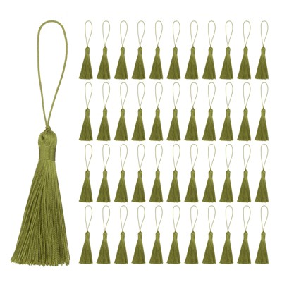 Unique Bargains Handmade Soft Floss DIY Mini with Loop Craft Tassels 45 Pcs