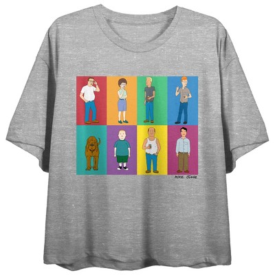 King Of The Hill Characters In Conversation Crew Neck Short Sleeve White  Women's Crop Top : Target