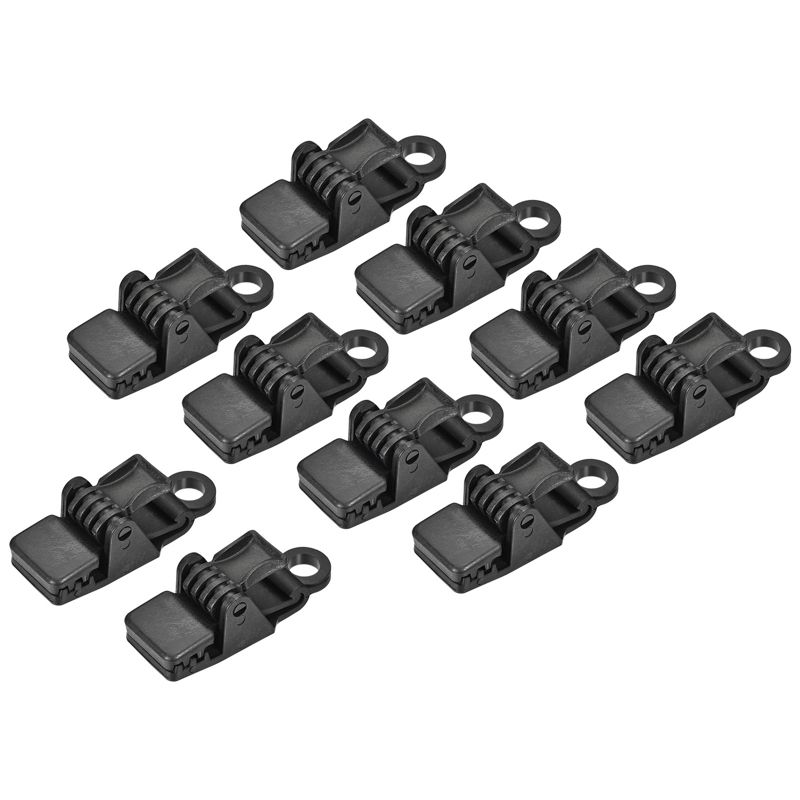 Unique Bargains Tarp Clips Plastic Tent Snaps Press Lock Grip Clamps for Outdoor Camping Awning Canopy Boat Cover Black 12 Pcs, 1 of 7