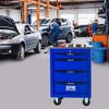 ORRD 4-Drawer Metal Rolling Tool Cart with Wheels, Stainless Steel Top, Storage for Garage, Workshop, Repair Shop – Black & Blue - 2 of 4