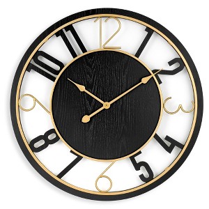 Sorbus 24" Modern Wooden Wall Clock - Sleek Design, Analog Display - Complements Various Styles - 1 of 4