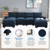 NicBex Modern U-shaped Sectional Sofa with 4 Waist Pillows and Double Chaise for Living Room,Apartment,Office,Blue - 4 of 4