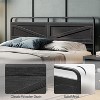 MaseiKar Wooden Panel Headboard, King Headboard, Minimalist Head Board with Metal Frame, Height Adjustable, with Bed Frame Adapter, Black - 4 of 4