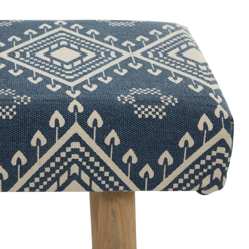 Bohemian Wood Cotton Upholstered Bench - Olivia & May, 5 of 8