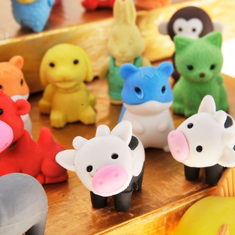 Insten 60 Pieces Puzzle Animal Erasers, Cute Stationery for Children and Kids, 3 of 6