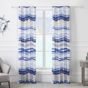 Greenland Home Fashions Crystal Cove GL-1801CWP Window Curtain Panel Pair, 42x84Inch - 1 of 3