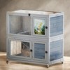 SEVOBAL Pet Crates and Houses Premium Two Level Small Animal Hutch with Safety Ramps and Slide Out Trays Easy Access Design, Grey, 35.4"*19.7"*36.6" - 4 of 4