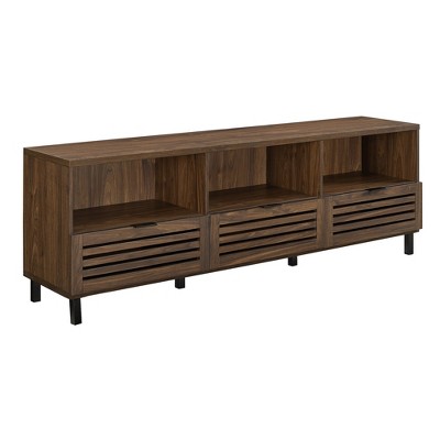 Visconti Boho Slat Door Storage Console TV Stand for TVs up to 80" - Saracina Home