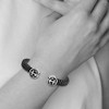 Black Bow Jewelry Stainless Steel & Black Leather Woven & Anchor Cuff Bracelet - 3 of 4