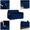 54" Modern Convertible Sofa Bed With 2 Detachable Arm Pockets Velvet Loveseat Sofa With Pull Out Bed 2 Pillows Adjustable Backrest Design Armrests - 3 of 4