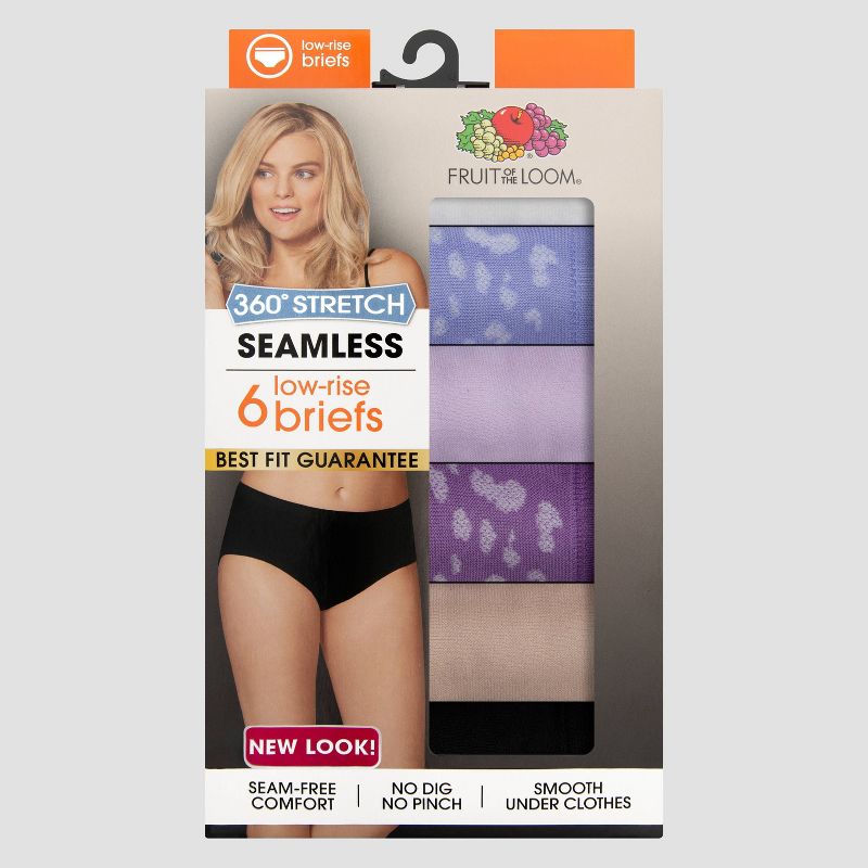 Fruit of the Loom Women's 6pk 360 Stretch Seamless Low-Rise Briefs - Colors May Vary, 3 of 10