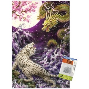Trends International Kayomi Harai - Moonlight Dragon and Tiger Unframed Wall Poster Prints - 1 of 4