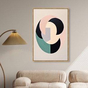Art Remedy Cubist Style Jade Ring Contemporary Shapes Abstract Wall Art Framed - 1 of 4