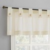 2pc 54"x36" Archaeo Light Filtering Cotton Blend Button Tab Top Cafe Curtain Panel Pair Cream: Transitional Style - 4 of 4