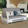 Luck Live 62.2in extendable pull-out sofa bed with storage base and side pockets. Removable and washable seat cushions.Available in multiple sizes. - 3 of 4