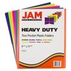 JAM 6pk 2 Pocket Heavy Duty Plastic Folders - Fashion Colors: Multicolor, Non-Pronged, 100 Sheet Capacity, 12"x9" - 4 of 4