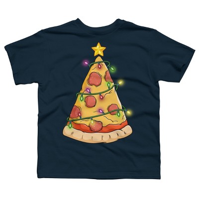 Boy's Design By Humans Pizza Christmas Tree By leroystubbles T-Shirt