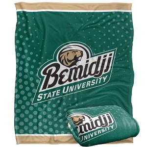 Bemidji State University Logo Dots Silky Touch Blanket White 50x60 - 1 of 4