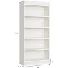 TackView Farmhouse 5-Tier Tall Bookcase with Display Rack & Fluted Design - Rustic Wood Bookshelf for Office or Library - 3 of 4