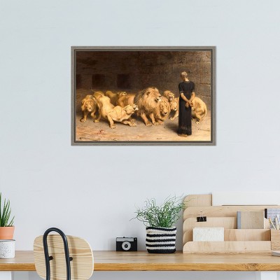 Daniel in the Lions' Den Earth Tones Canvas Print