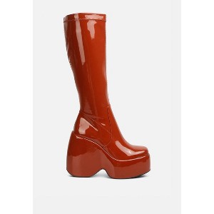 Dirty Dance Patent High Platfrom Calf Boots Women - 1 of 4