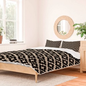 Deny Designs King Holli Zollinger LINEN PLUS Duvet Cover and Pillow Sham Black - 1 of 4
