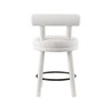 Meridian Furniture,Parlor Cream Boucle Fabric Stool, Set of 2 - 2 of 4
