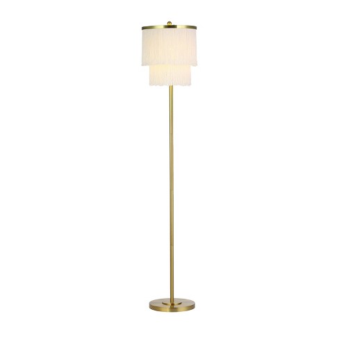 Floor lamp store with fringed shade