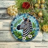 Zebra Stripes Safari Stained Glass Style Ceramic Ornament, African Animals Christmas Gift and Decor| OrnamentallyYou - 4 of 4