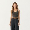 Anna-Kaci Active Women’s Ribbed Cropped Active Tank Top with Soft Stretch Fabric Scoop Neckline Contoured Seam Detail - 2 of 4