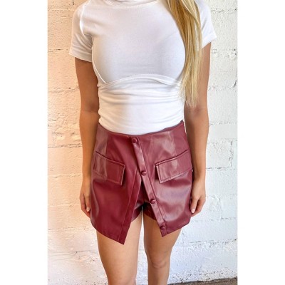 Women's Fall Favorite Faux Leather Skort - Idem Ditto