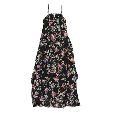 bar III Womens Tiered Ruffle Floral Maxi Dress, black, XX-Small : Target