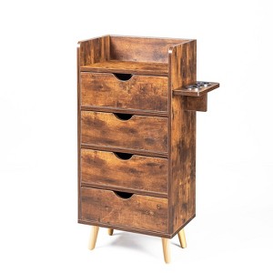Karl Home 4-Layer Salon Styling Storage Station with 4 Drawers 2 Hair Dryer Holders - 1 of 4