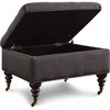 Abbot Square Tufted Ottoman with Storage and Casters Midnight Charcoal - Serta: Polyester Upholstered, Wood Frame - 4 of 4
