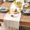 Design Imports  Handloomed  Chevron Jacquard Fringe Table Runner, Off-White, 15X72" - 4 of 4